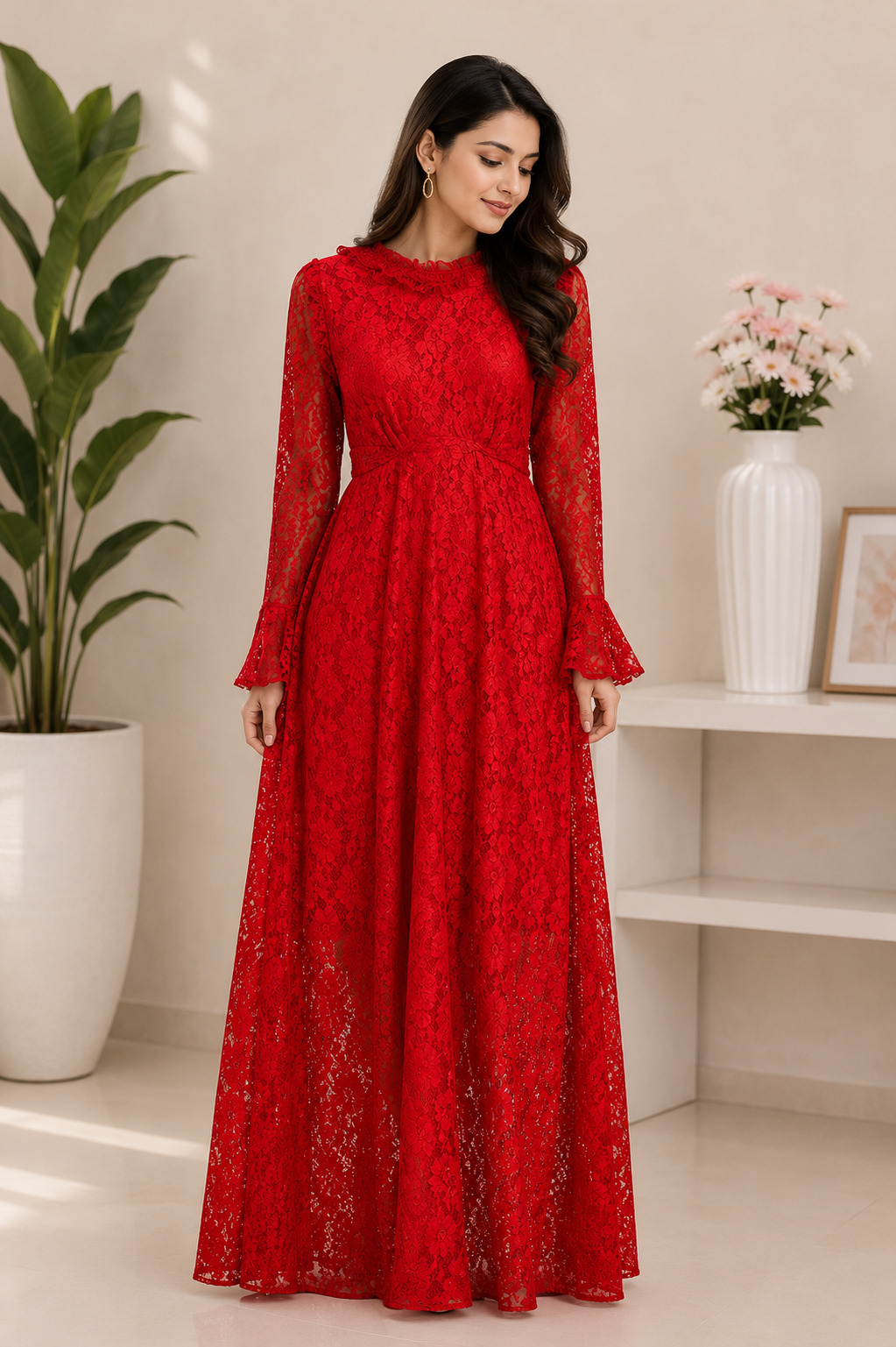 Floral Lace Bodycon Dress for Women - Image 2