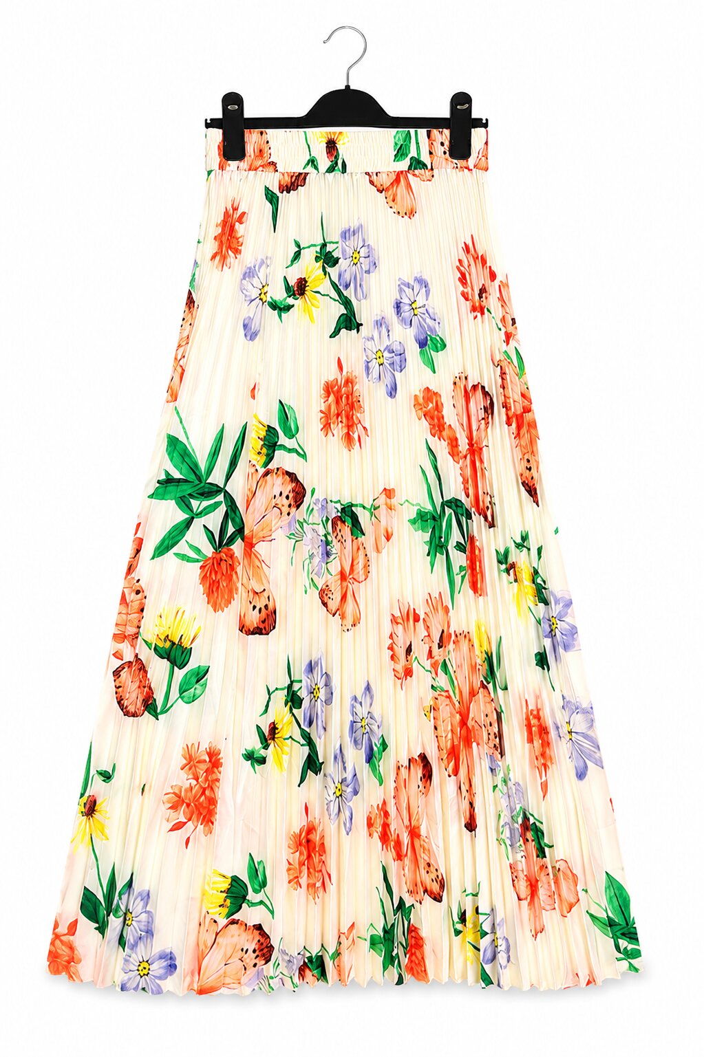 Elegant Floral Pleated Long Skirt for Women - Image 4