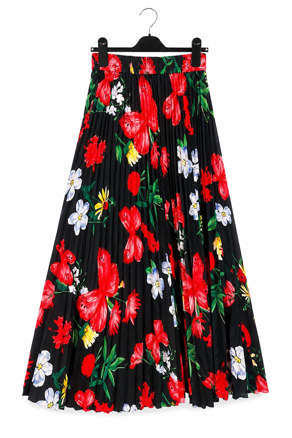 Elegant Floral Pleated Long Skirt for Women - Image 2